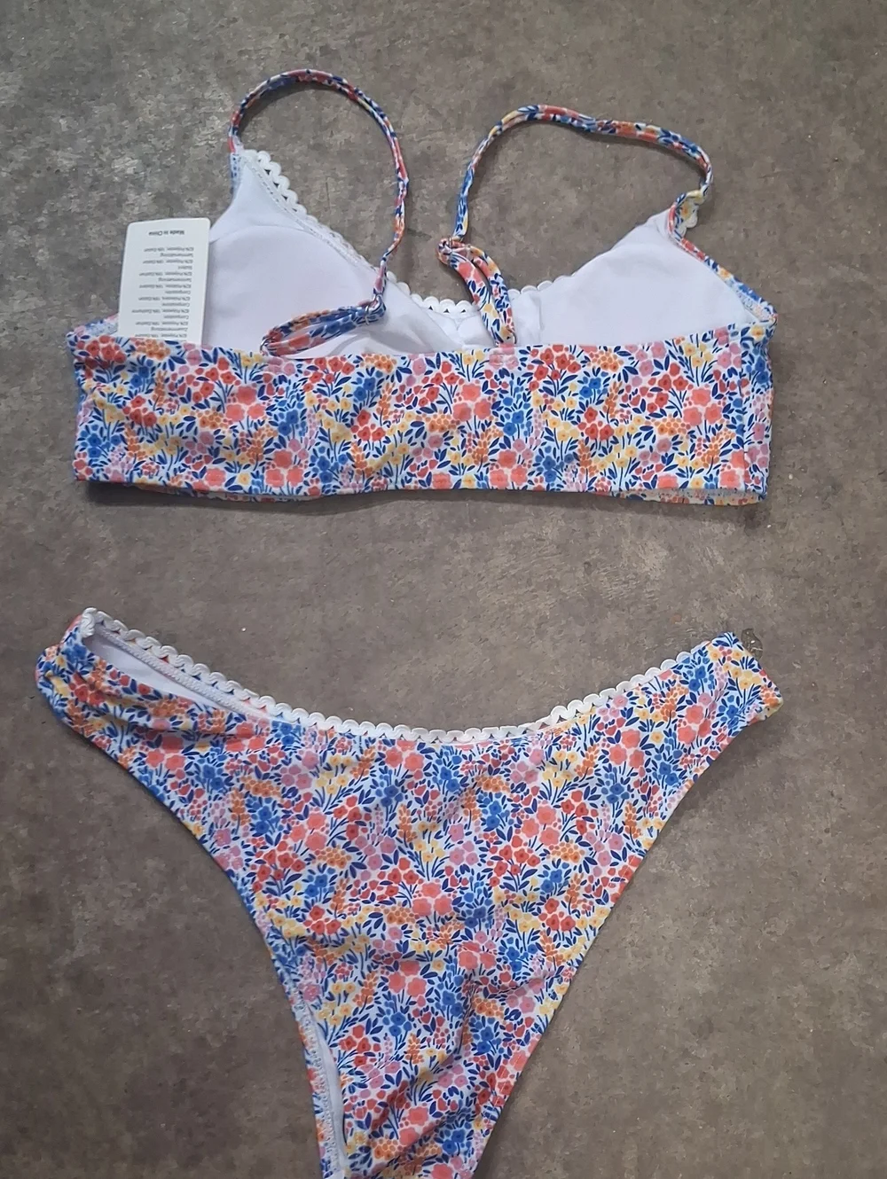 NWT Womens Floral Two-Piece Swim Set - Pink & Blue